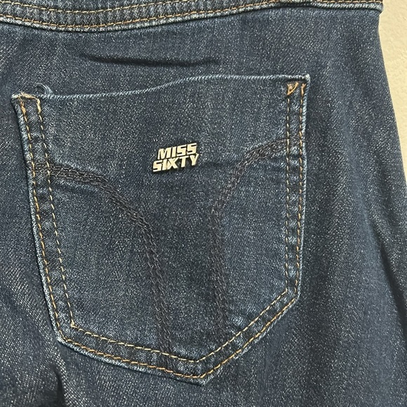 MISS SIXTY COLLECTION Denim Ruched Ankle Zip Skinny Jeans size 24 y2k vintage - Picture 7 of 12